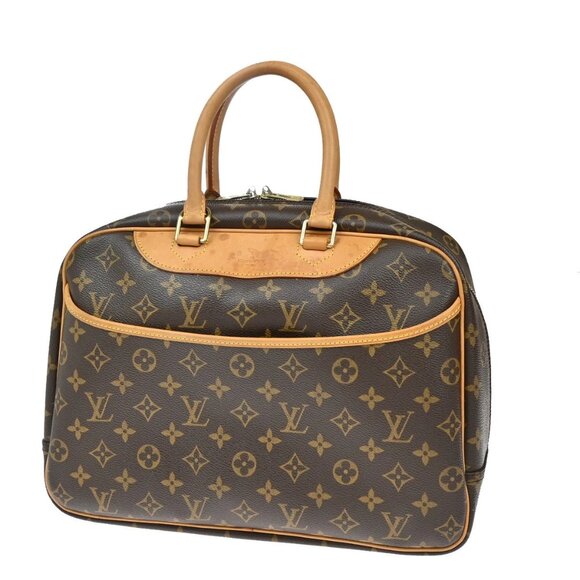 LOUIS VUITTON LV Logo Deauville Hand Bag Monogram Leather Brown M47270 81YH747 - Picture 1 of 16